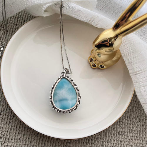 天然無処理 ラリマー ペンダントトップ No1098 ネックレス