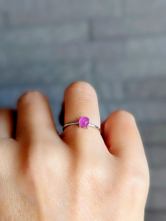 觸手可及配戴 IRO ✾SV925 寶石品質粉紅藍寶石戒指 9.11.13.15 均碼 18Kgp 天然寶石 第5張的照片