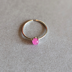觸手可及配戴 IRO ✾SV925 寶石品質粉紅藍寶石戒指 9.11.13.15 均碼 18Kgp 天然寶石 第3張的照片