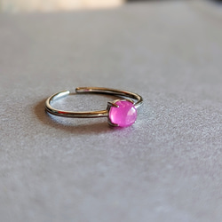 IROを纏う指先に✾SV925宝石質ピンクサファイアリング 9.11.13.15号フリーサイズ18Kgp可天然石 1枚目の画像