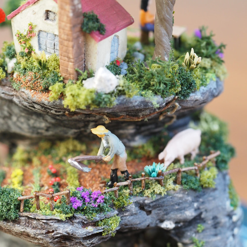 ジオラマアート】大海原の小さなお家のミニチュア/クリスマス