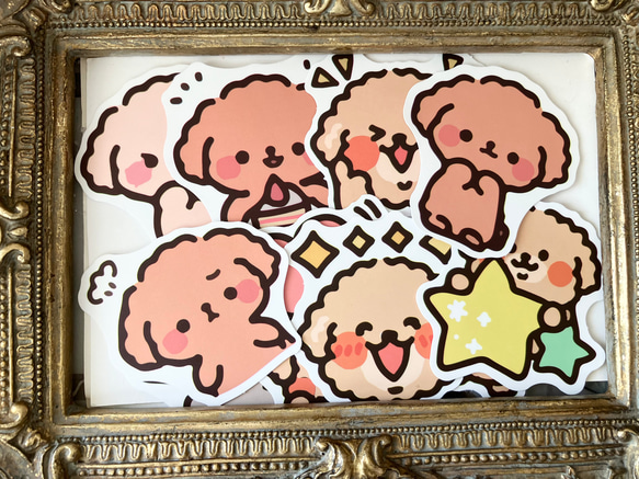 再入荷【10枚セット⭐️】プードル☆ラッピングシール⭐️ステッカー⭐️キッズハンドメイド 1枚目の画像