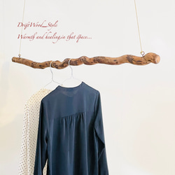 流木インテリア 芸術的にうねる希少な蔦の流木のハンガーラック 北欧 衣装掛け ハンギング 吊り下げ ハンガーポール 5枚目の画像