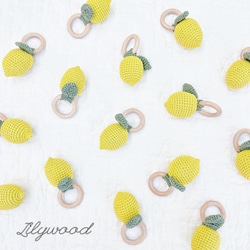 名入れ無料 レモン ラトル 出産祝い ベビーギフト ギフトセット 名前入れ ガラガラ 歯固めジュエリー ベビーラトル 4枚目の画像