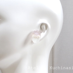 【Creema 2024春季福袋】樹脂藝術雙色花朵耳環/耳環吊墜&lt;粉紅色&gt; 第7張的照片