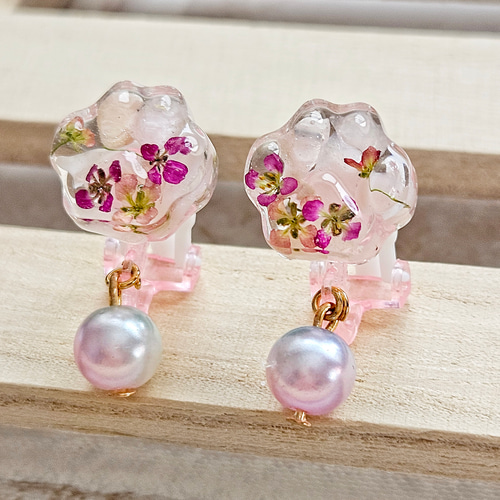 子供 ビーズ アクセサリー イヤリング★ピンクリボン f3a2aec88a679a1ee15a8e262aff68