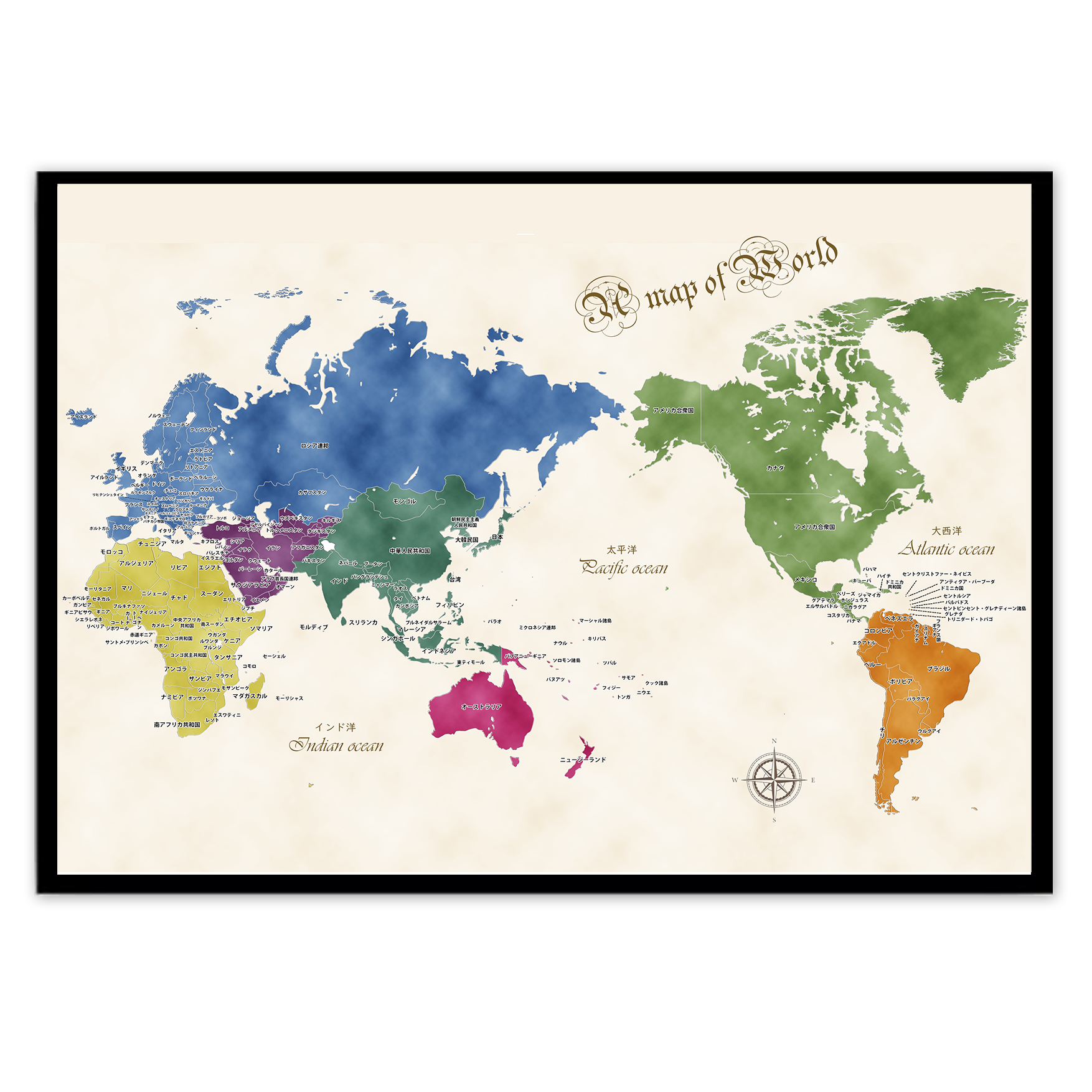 LV 世界地図デザインポスター
