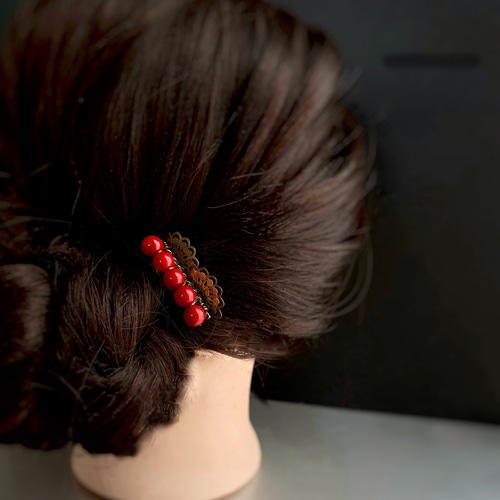 赤珊瑚】 かんざし ヘアコーム 和装髪飾り ヘアアクセサリー 赤珊瑚】 かんざし ヘアコーム 和装髪飾り ヘアアクセサリー