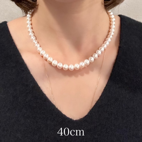高品質 淡水パール ネックレス 40cm ネックレス・ペンダント