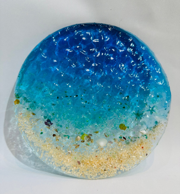 アートパネル クリアウォーター 青い海の水紋 レジン 波紋 直径