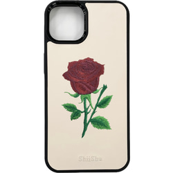 【レザー刺繍スマホケース】Rose（薔薇）-4218針/4色 2枚目の画像