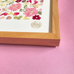 桃色ピンク　春色押し花アート　推しカラーピンク　A4サイズ  io floraの美しい押花アート - 自然の美しさをあな 5枚目の画像