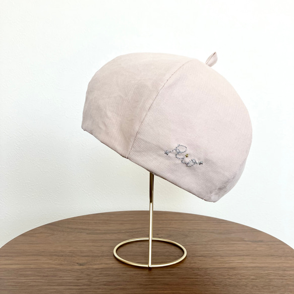 名入れ対応　２種類のピンクから選べる　コーデュロイベレー帽子（ベビー・キッズ） 11枚目の画像