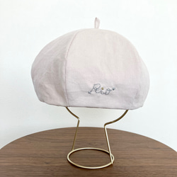 名入れ対応　２種類のピンクから選べる　コーデュロイベレー帽子（ベビー・キッズ） 8枚目の画像