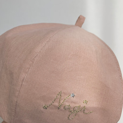 名入れ対応　２種類のピンクから選べる　コーデュロイベレー帽子（ベビー・キッズ） 14枚目の画像