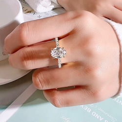 オーバル ゴールド 高炭素ダイヤモンド キラキラ ゴージャス ラグジュアリー白 ホワイト 指輪 リング シンプル 11枚目の画像