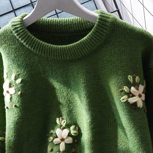 春/秋/冬、ニットセーター 、丸首セーター、冬のセーター、レディース、防寒対策 2枚目の画像