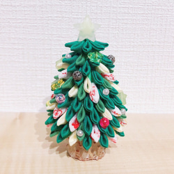 【送料無料】no.100⁂つまみ細工⁂ クリスマスツリー 2枚目の画像