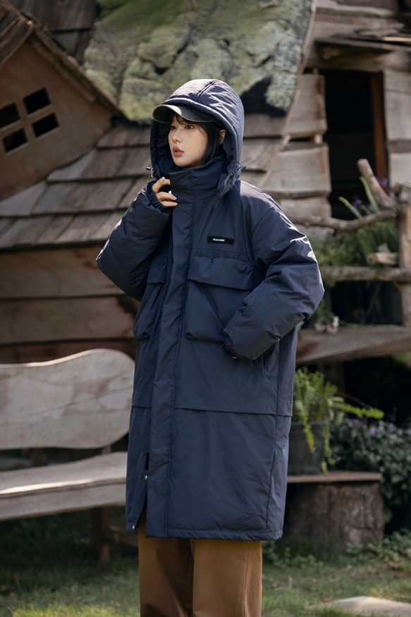 韓版冬コート長コート長綿服ゆったり男女着られる  20-1304 3枚目の画像