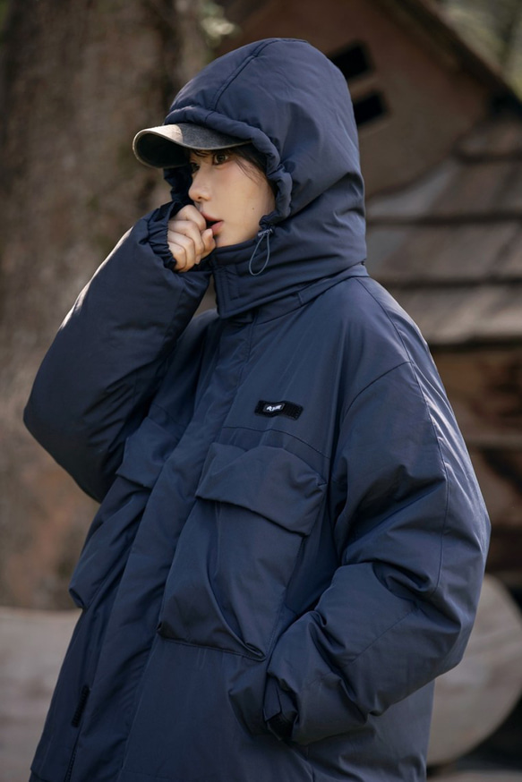 韓版冬コート長コート長綿服ゆったり男女着られる  20-1304 5枚目の画像