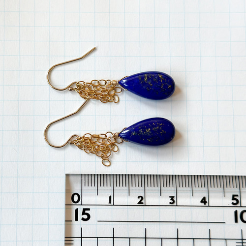 14kgf*星空石*大粒ラピスラズリのピアス／イヤリング*天然石 ピアス