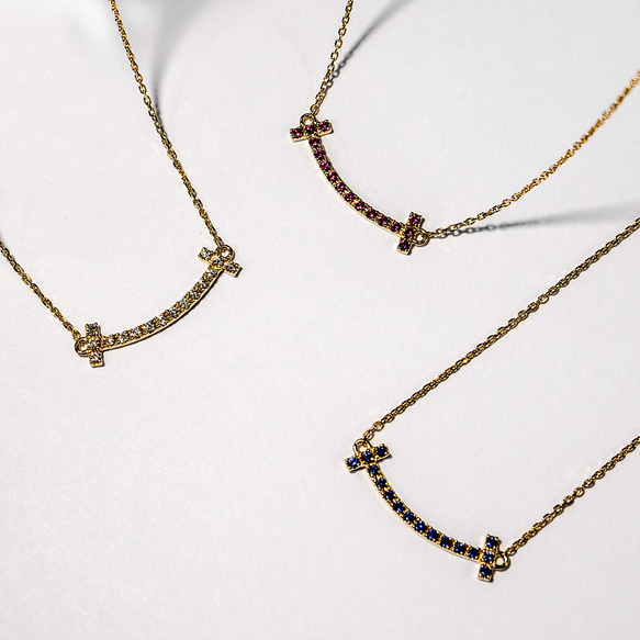 モアサナイトスマイルペンダント スマイルネックレス ○スマイルネックレス モアサナイト silver925プラチナ