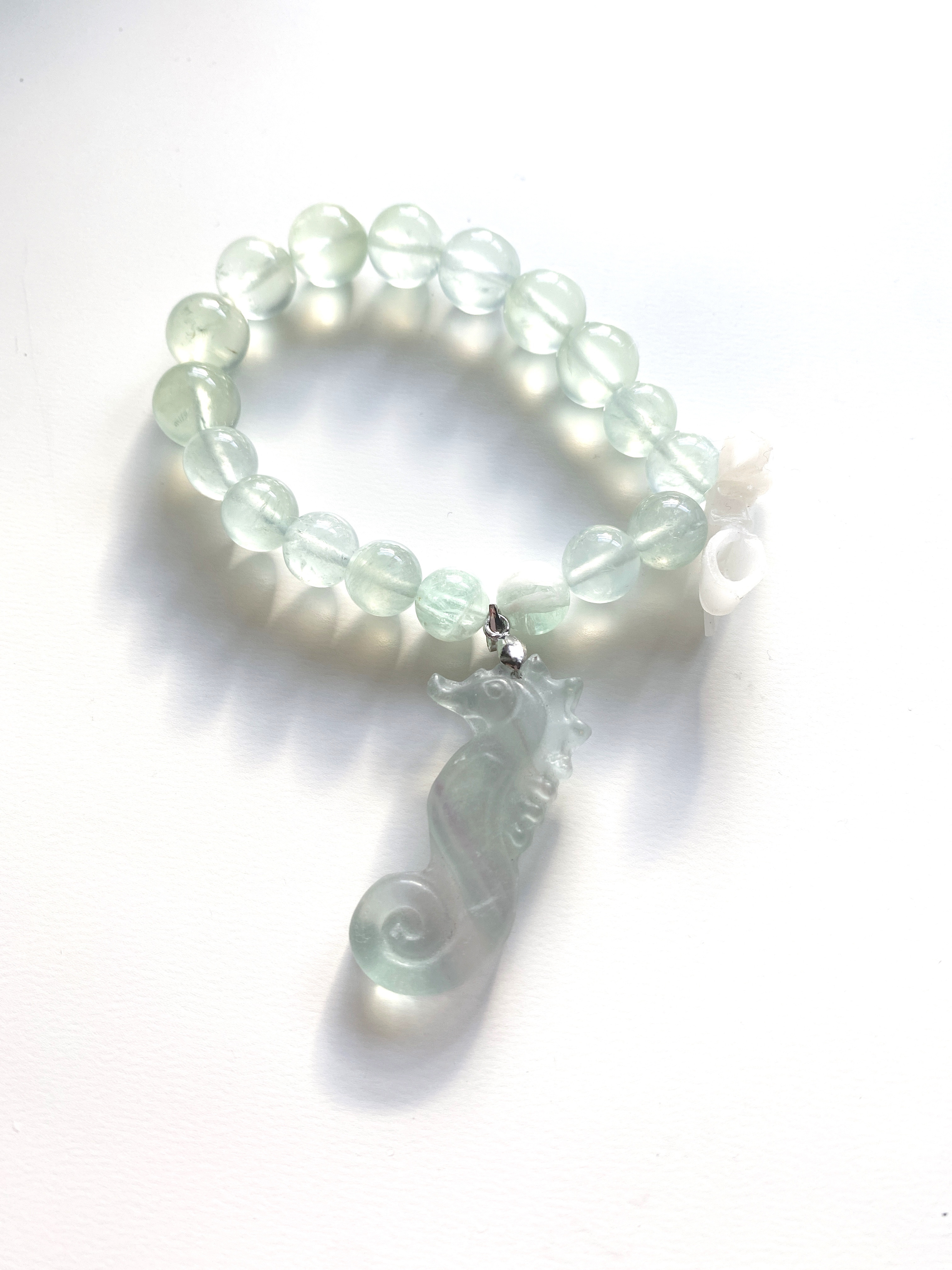 【8-158】2024年　辰年ブレスレット　プレナイトとタツノオトシゴブレスレット