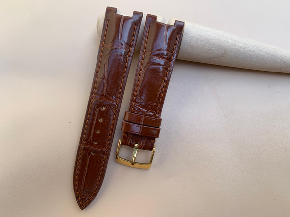 ノッチ付き時計ストラップ - すべての時計に使用できるブラウン