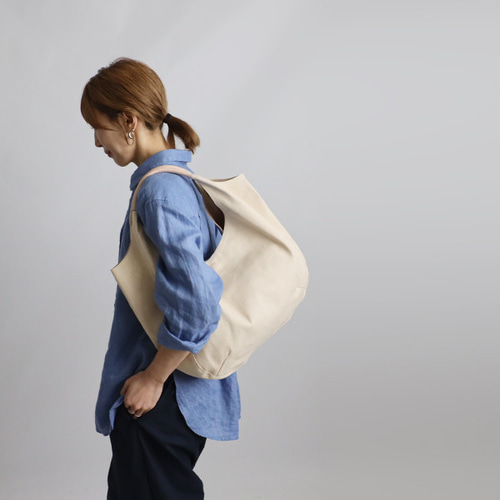 【日本未入荷】PARFOIS デニム 2WAYトートバッグ ラウンド ラスト4 夏SALE 厚地 生成りデニム 牛革レザー 2wayトート