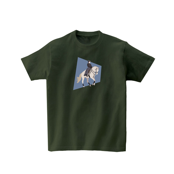 乗馬Tシャツ-はたらく馬 1枚目の画像