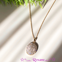 クリスタル スワロフスキー ネックレス オーバル 型 キラキラ輝く