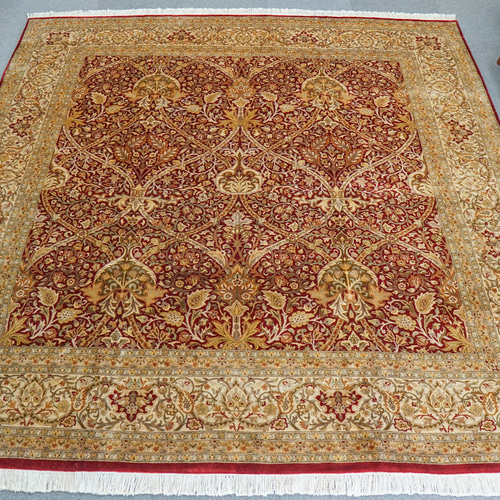 パキスタン手織り絨毯 size:257×252cm ウール ペルシャ絨毯 パキスタン手織り絨毯 size:257×252cm ウール ペルシャ絨毯