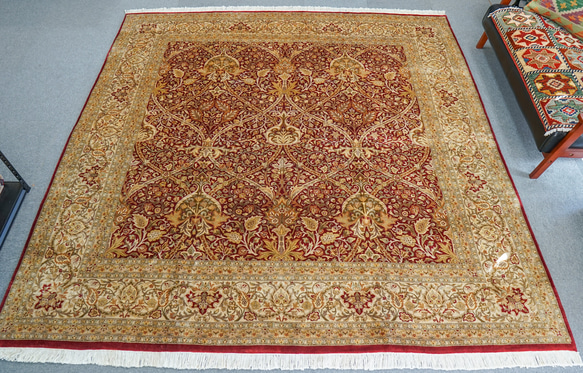 パキスタン手織り絨毯 size:257×252cm ウール  ペルシャ絨毯 ダブルノッ 3枚目の画像
