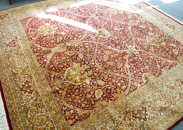 パキスタン手織り絨毯 size:257×252cm ウール  ペルシャ絨毯 ダブルノッ 4枚目の画像