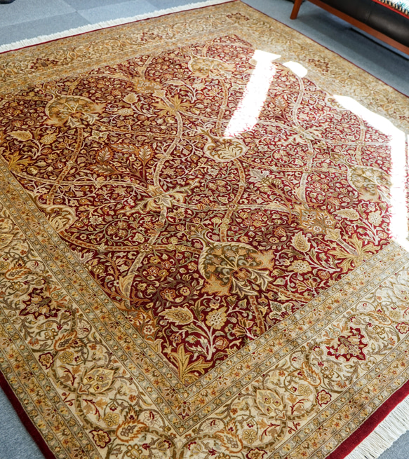 パキスタン手織り絨毯 size:257×252cm ウール  ペルシャ絨毯 ダブルノッ 1枚目の画像