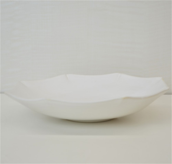 【清水焼】色変わり八角皿（白釉）中 2枚目の画像