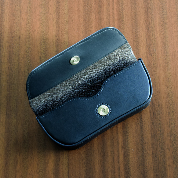 軽量　本革メガネケース　【ブラック】 2枚目の画像