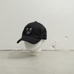 【キャップ　わんこ　black】帽子 レディース メンズ ユニセックス 刺繍 ワンポイント イニシャル ブラック 黒 5枚目の画像