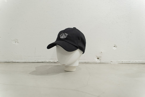 【キャップ　わんこ　black】帽子 レディース メンズ ユニセックス 刺繍 ワンポイント イニシャル ブラック 黒 4枚目の画像