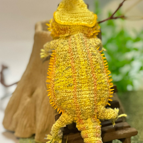 あみぐるみフトアゴヒゲトカゲ 黄色 あみぐるみ Chicoromonpan shop