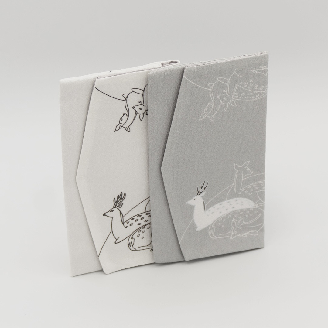 京友禅　念珠入れ『ONE TONE』　鹿　モノトーン