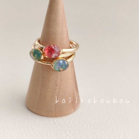 《3本セット》koiiro jewelry  カラフル リング 3枚目の画像