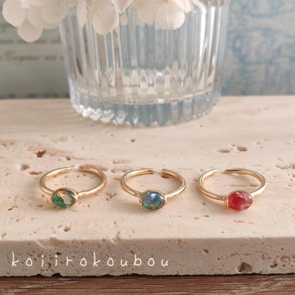 《3本セット》koiiro jewelry  カラフル リング 4枚目の画像