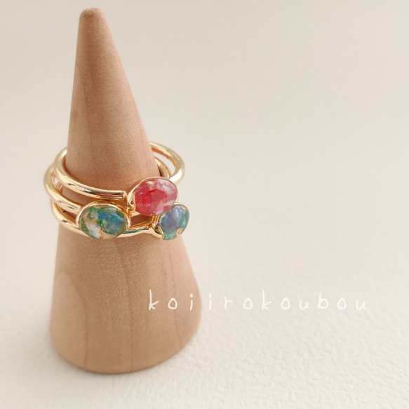 《3本セット》koiiro jewelry  カラフル リング 2枚目の画像