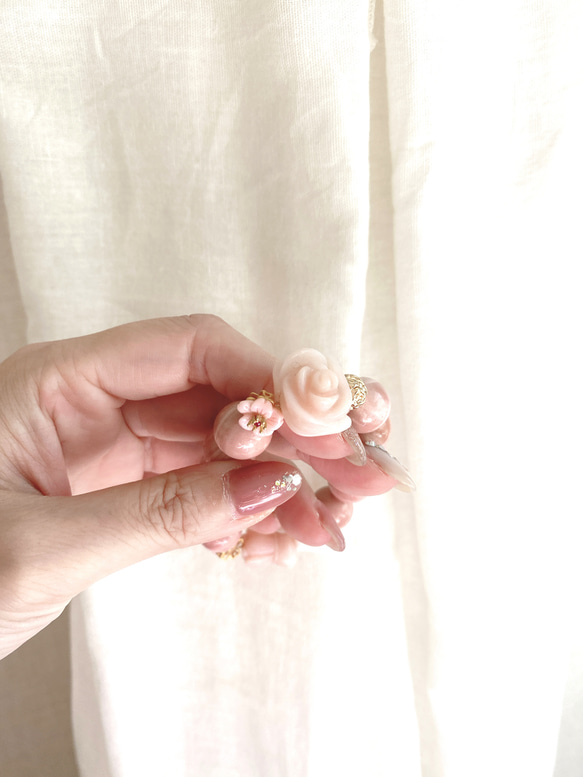【9-51】オールピンクオパールの甘くてキュートなブレスレット 13枚目の画像