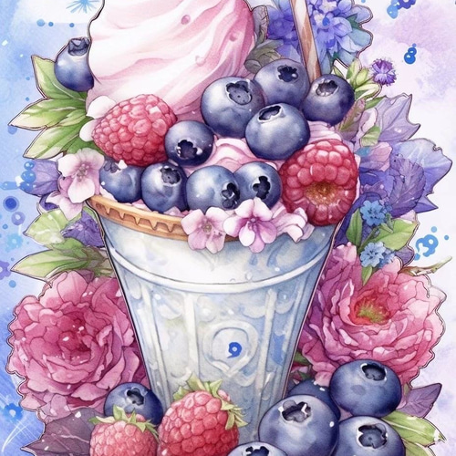 ALL フェアリーダストビーズ ダイヤモンドアート A3サイズ パフェ