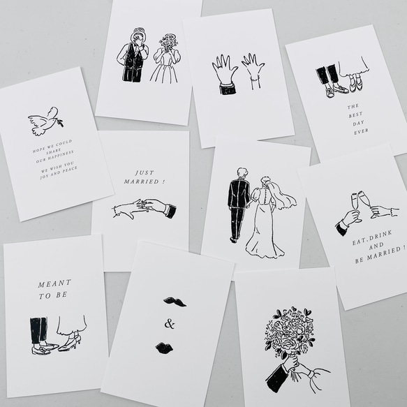 【 ポストカード 】 ウェディングイラスト 10枚 ｜ 結婚式　ウェルカムスペース 3枚目の画像