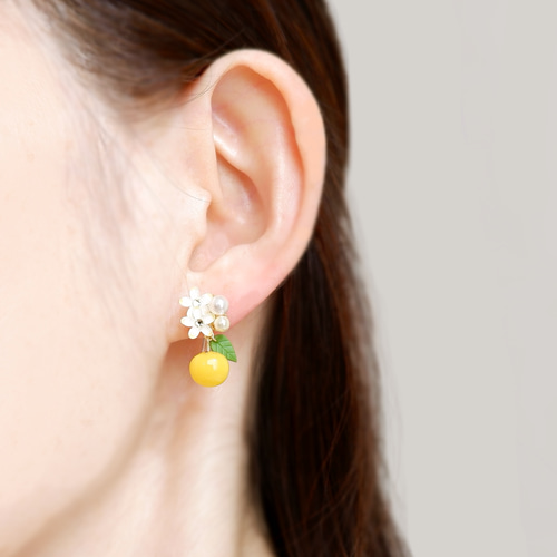 直送商品 福袋・ちっちゃな柚子のイヤリング、ピアス&ネックレス・受注 ピアス