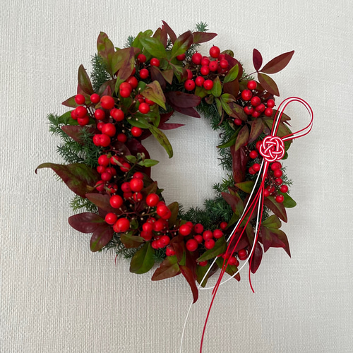 サイズ選べる】縁起の良い南天リース しめ縄・しめ飾り ＊COCO HANA