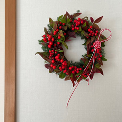 サイズ選べる】縁起の良い南天リース しめ縄・しめ飾り ＊COCO HANA